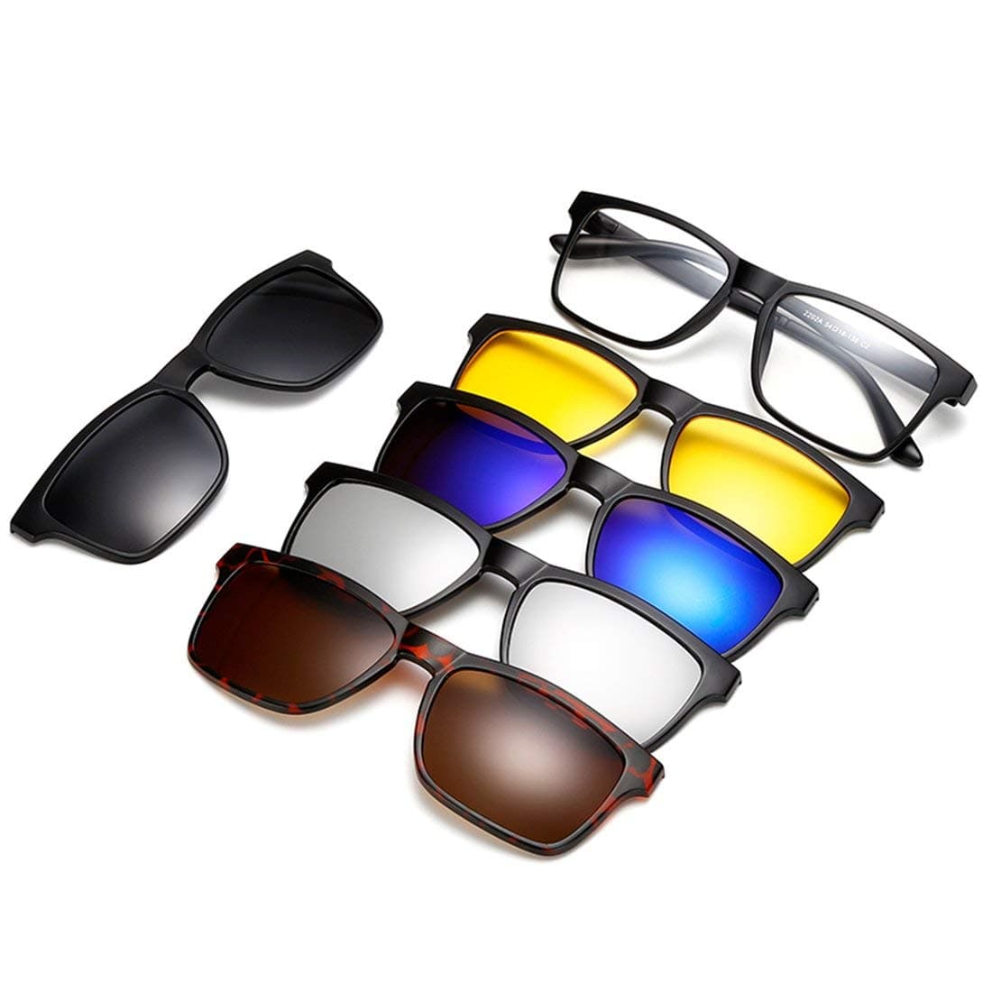 Multi functional Magnetic 5 pcs Clip-on Polarized Sunglasses For Men Women (55)