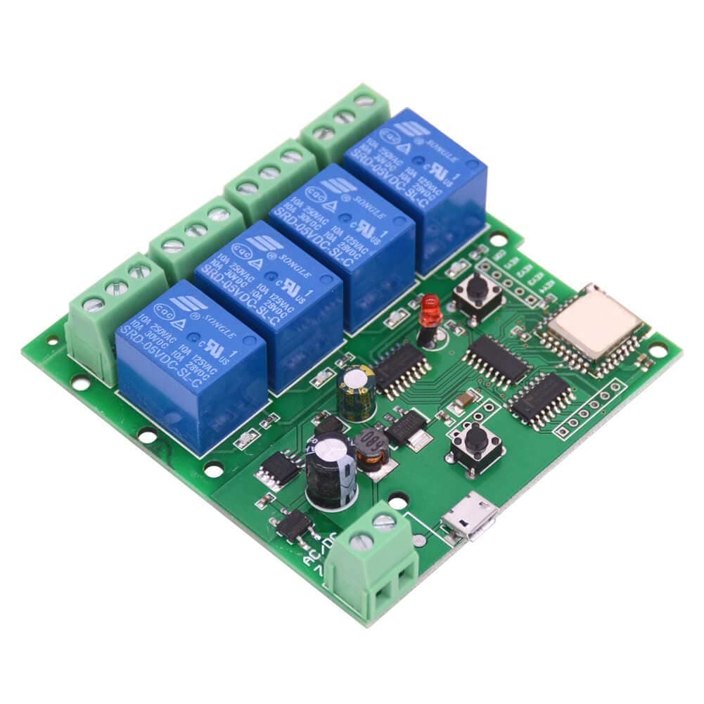 WiFi Wireless Inching Relay Monentary/Self-locking Smart Switch Module DIY Smart home Gadget DC 5-32V Input Ewelink App Compatible With Alexa Echo Google home Nest IFTTT SONOFF (ST-DC4)