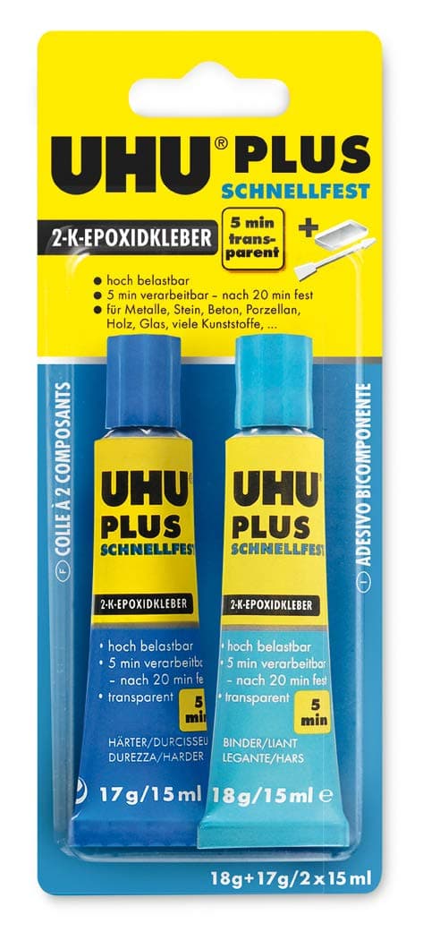 UHU Plus Quick Secure 45700 2-Component Epoxy Resin Glue 2 x 15ml