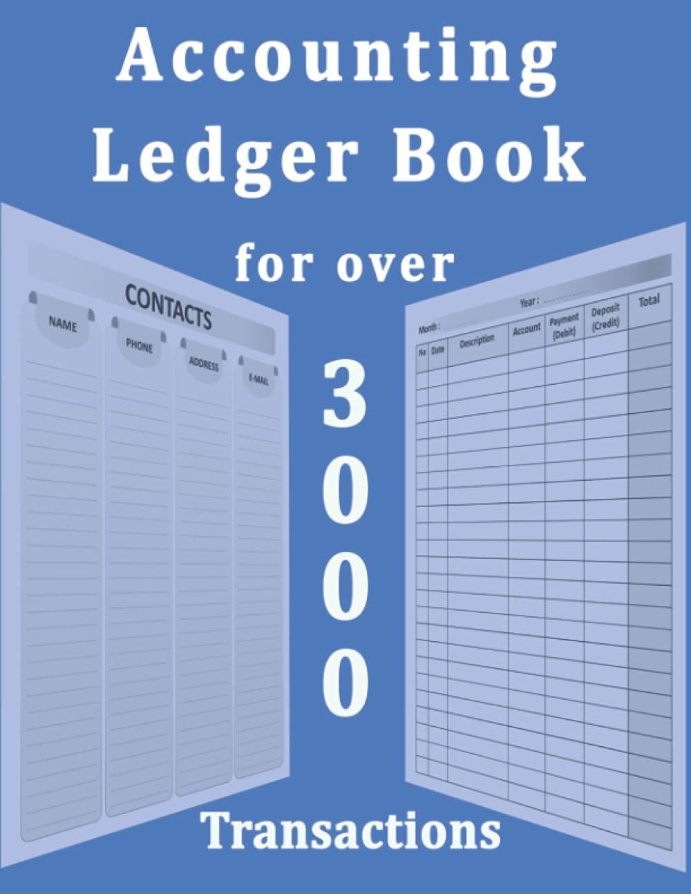 Accounting Ledger Book For Over 3000 Transactions: Ledger For Tracking Payments Cash Flow | Money Management Receipt Book | Petty Cash Recording Receipt Log Book