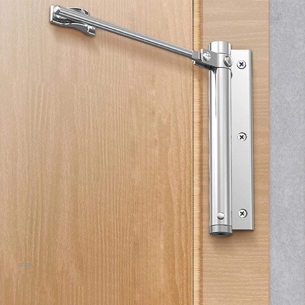 YEKDA Heavy Duty Automatic Door Closer Hinge – Adjustable Spring Tension, Built-in Lock, No Drill Design – Perfect for Indoor & Outdoor Doors, Offices, Apartments, Bathrooms & Entryways