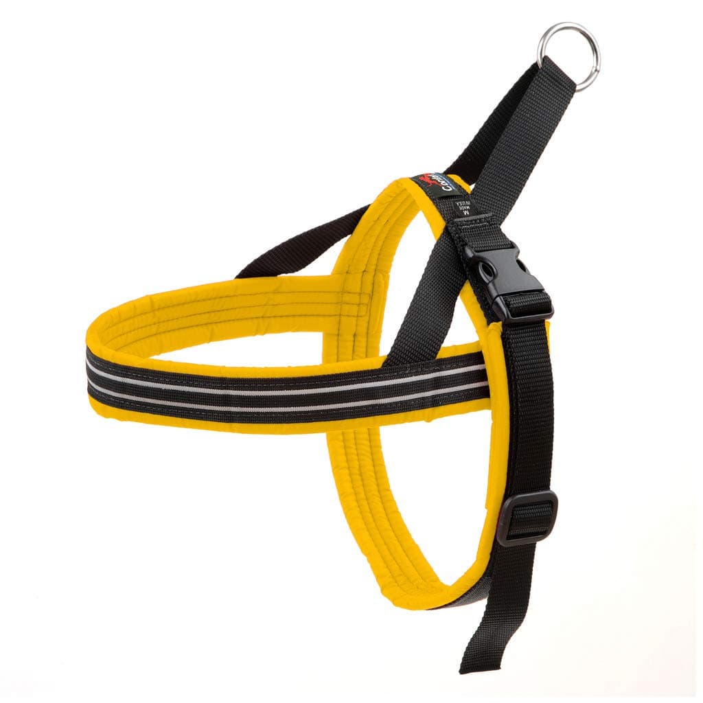 ComfortFlex Sport Harness - American Made No Pull Dog Harness Medium Sized Dog - Lightweight, Padded, Reflective No Rub Harness for Walking & Running - Medium, Saffron Yellow