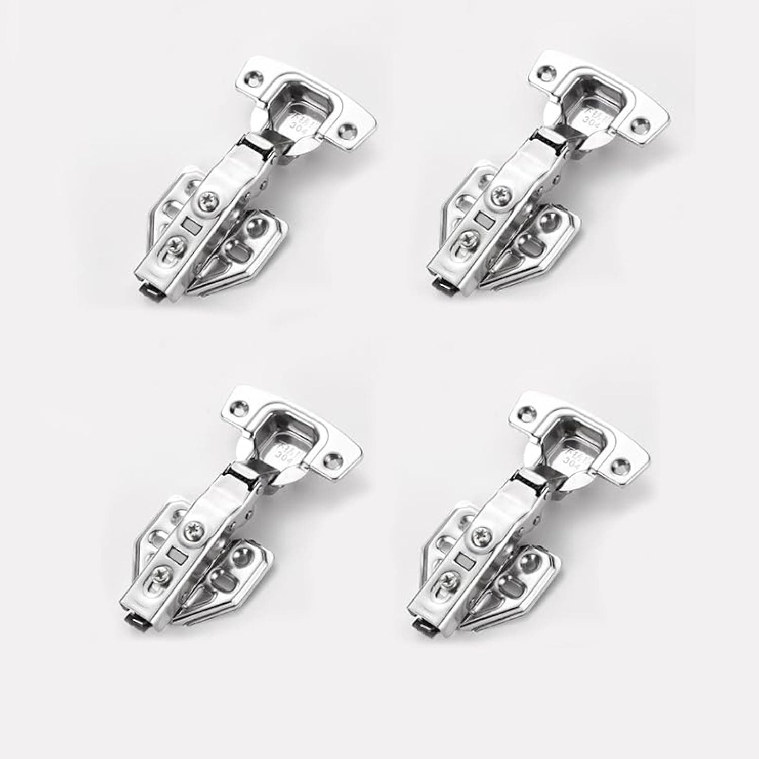 4 Pcs Kitchen Units Door Hinges, 4 Pcs Full Overlay Soft Close Hinges For Kitchen Cabinets Wardrobe, Soft Close Cupboard Wardrobe Doors Hinges, Folding Doors Hinge With Screws