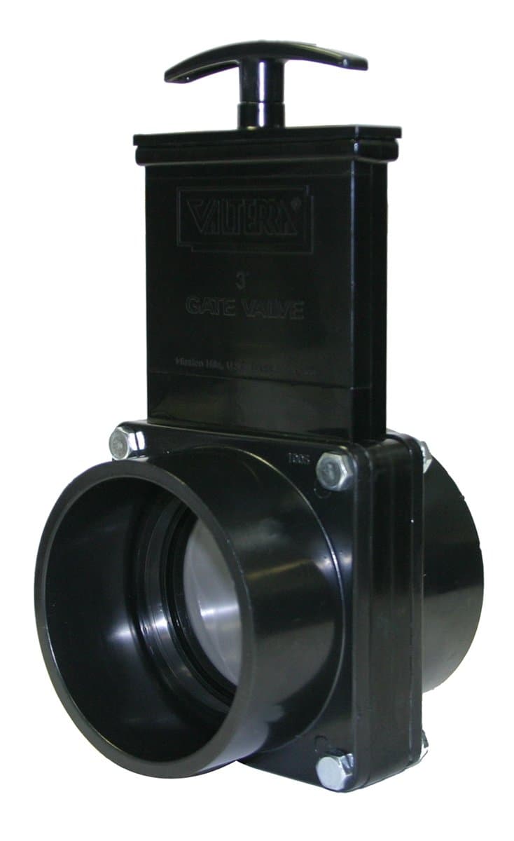 Valterra 5301 ABS Gate Valve, Black, 3" Slip