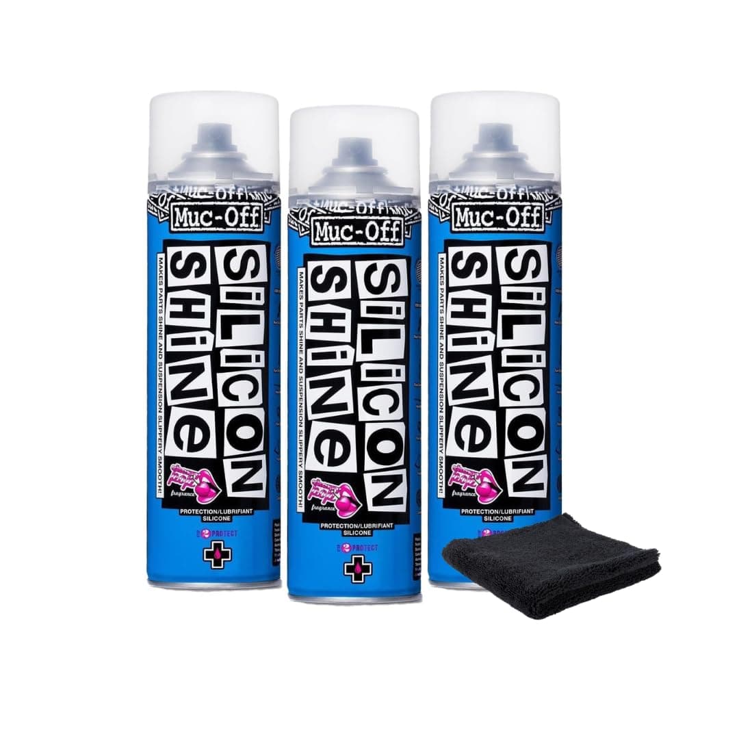 Silicon Shine 500ml, 3-Pack | Quick-Dry & Dirt-Repellent | Enhances Metal, Plastic & Rubber | Suitable for Bicycles, Motorcycles, ATVs & UTVs