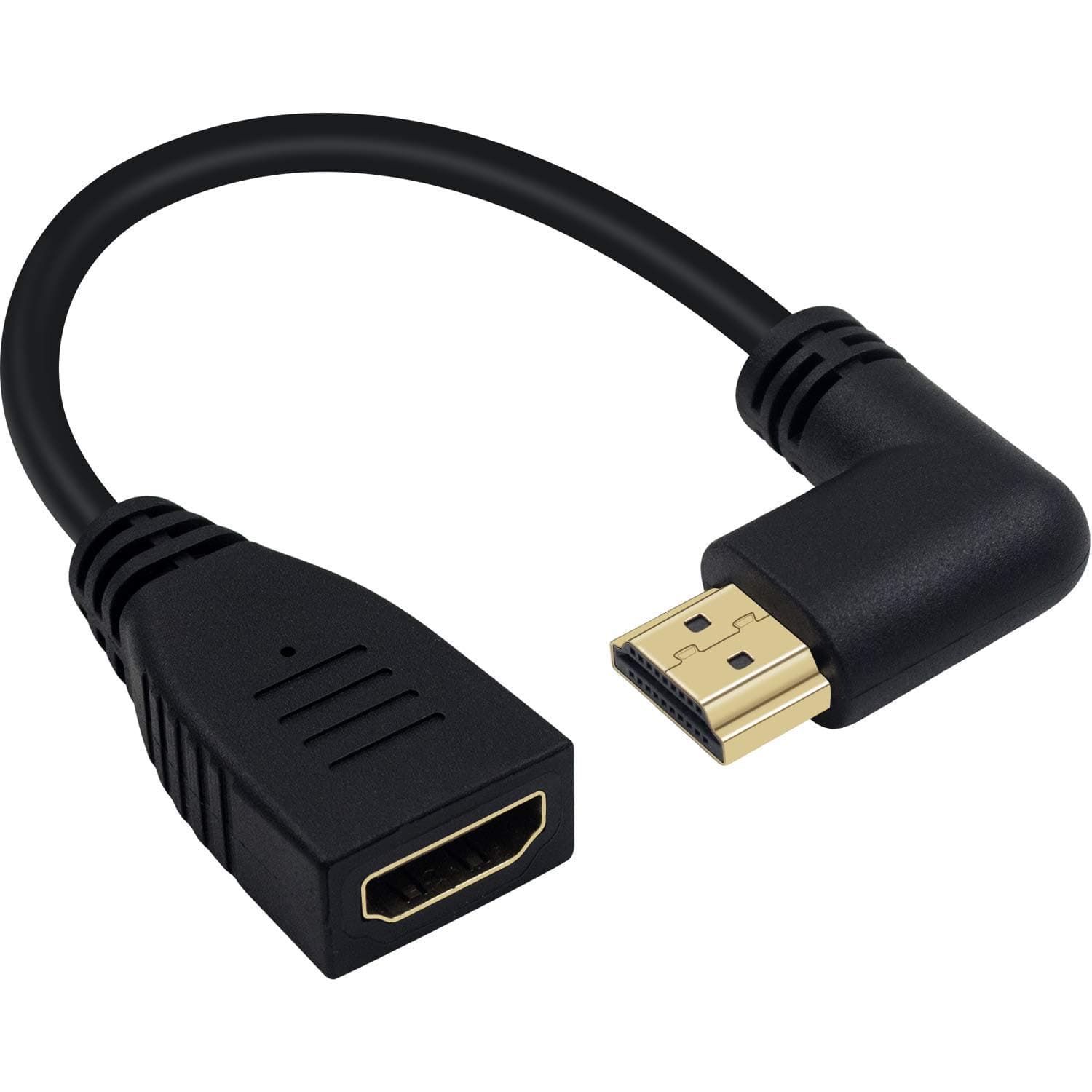 8K HDMI Extension Cable, Short 90 Degree Right Angle Male to Female HDMI 2.1 Cable Adapter 48Gbps with 8K@60Hz Video & 3D HDR for TV/Xbox /PS4 /PS5 (Right M/F), 0.5feet
