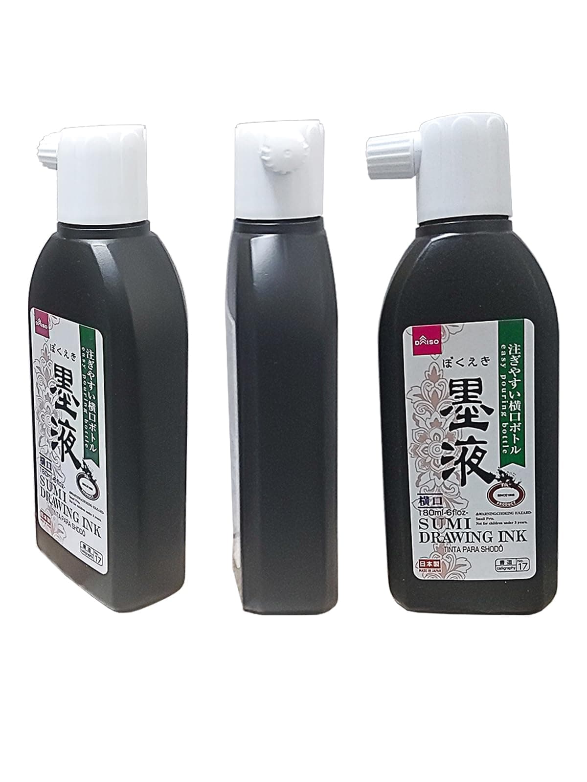 2 pcs/bottles Arabic Calligraphy Bottled Ink (180ml) For Drawing and art work with brush & Bamboo Qalam