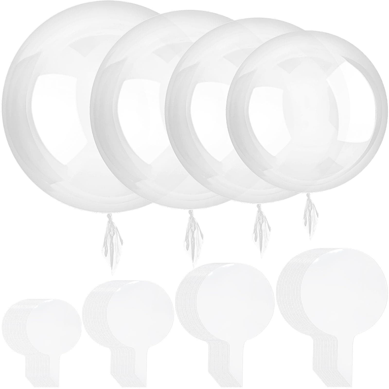 Sumind 40 Pcs Bobo Balloons Clear Balloons for Stuffing Bubble Transparente Burbuja for Valentines Christmas Wedding Birthday Party Decoration(10 Inch, 18 Inch, 20 Inch, 24 Inch)