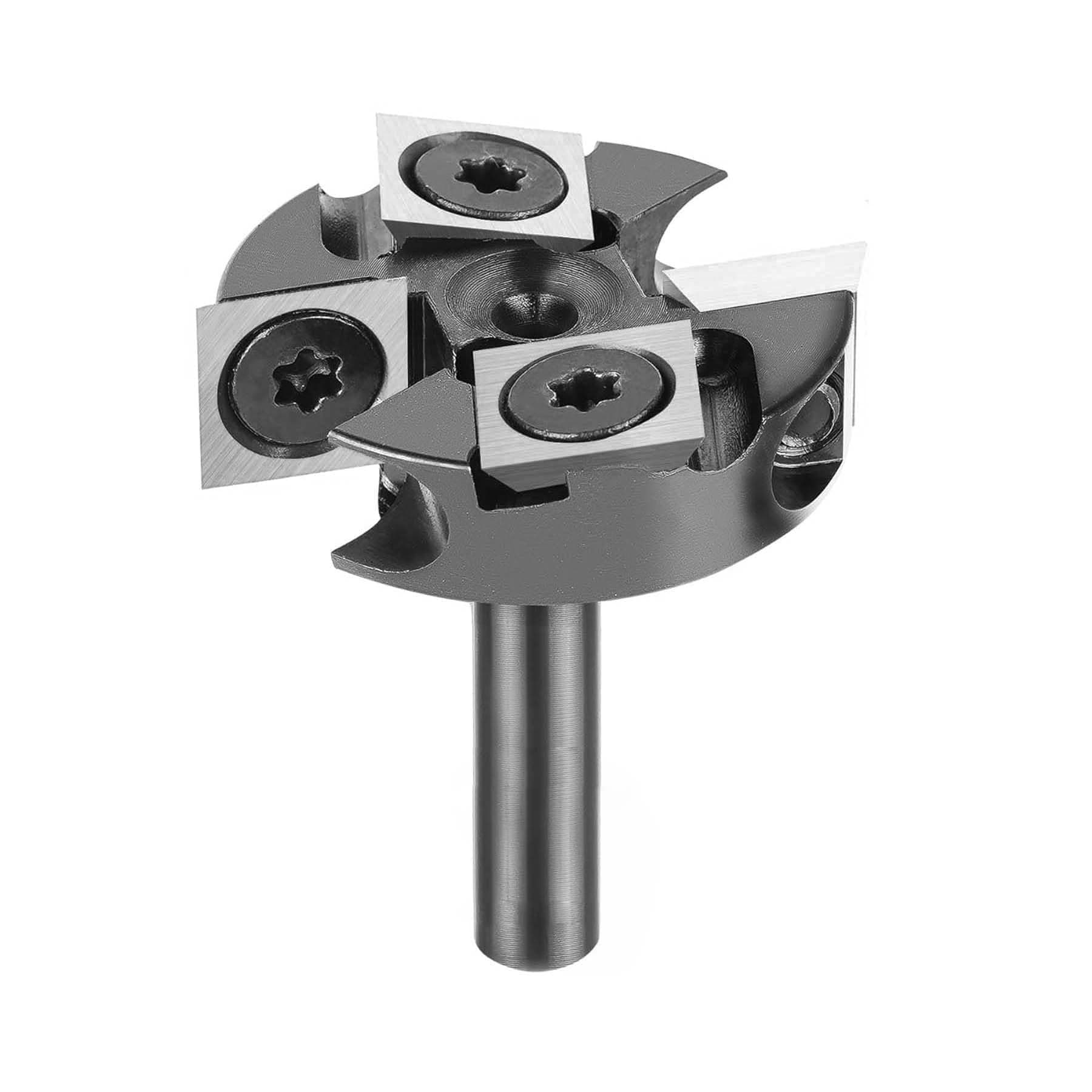 SpeTool 1/4 Inch Shank 1-1/4" Cutting Diameter Spoilboard Surfacing Router Bit 2+2 Inserts Cutter Planing Bit Flycutter Leveler Slab Flattening Router Bit Woodworking Milling Cutter