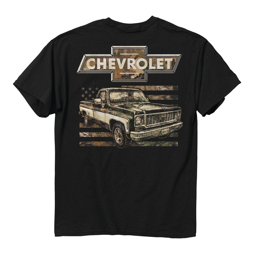 Chevy 73 Camo Flag T-Shirt-5 Oz Range