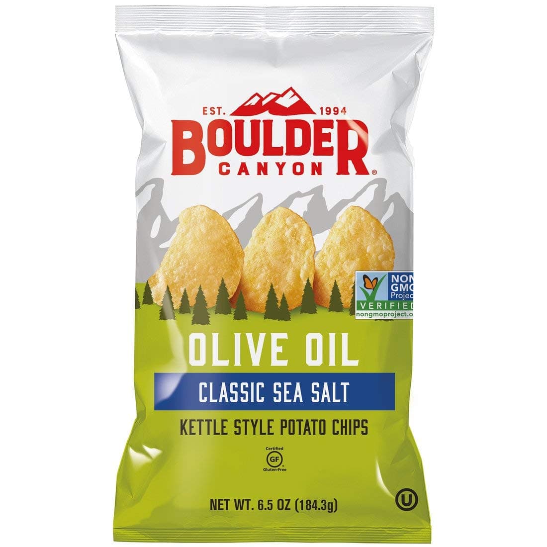 Boulder Canyon Kettle Cooked Potato Chips,6.5 Ounce Bag (Pack of 12)