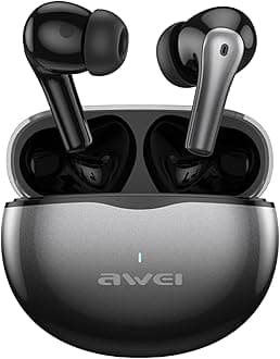 AWEI T62 Wireless Earbuds, Bluetooth Ear Buds with Big Bass Stereo Sound, 30 Hours Playtime, Lightweight in-Ear Fit, IPX5 Waterproof Bluetooth Earbuds for Laptop Pad Phones Sports Workout Black