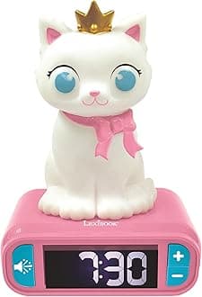 Kitten, Nightlight alarm clock, Sounds and Melodies, LCD Backlit screen, Luminous, Snooze, Pink, RL800KT