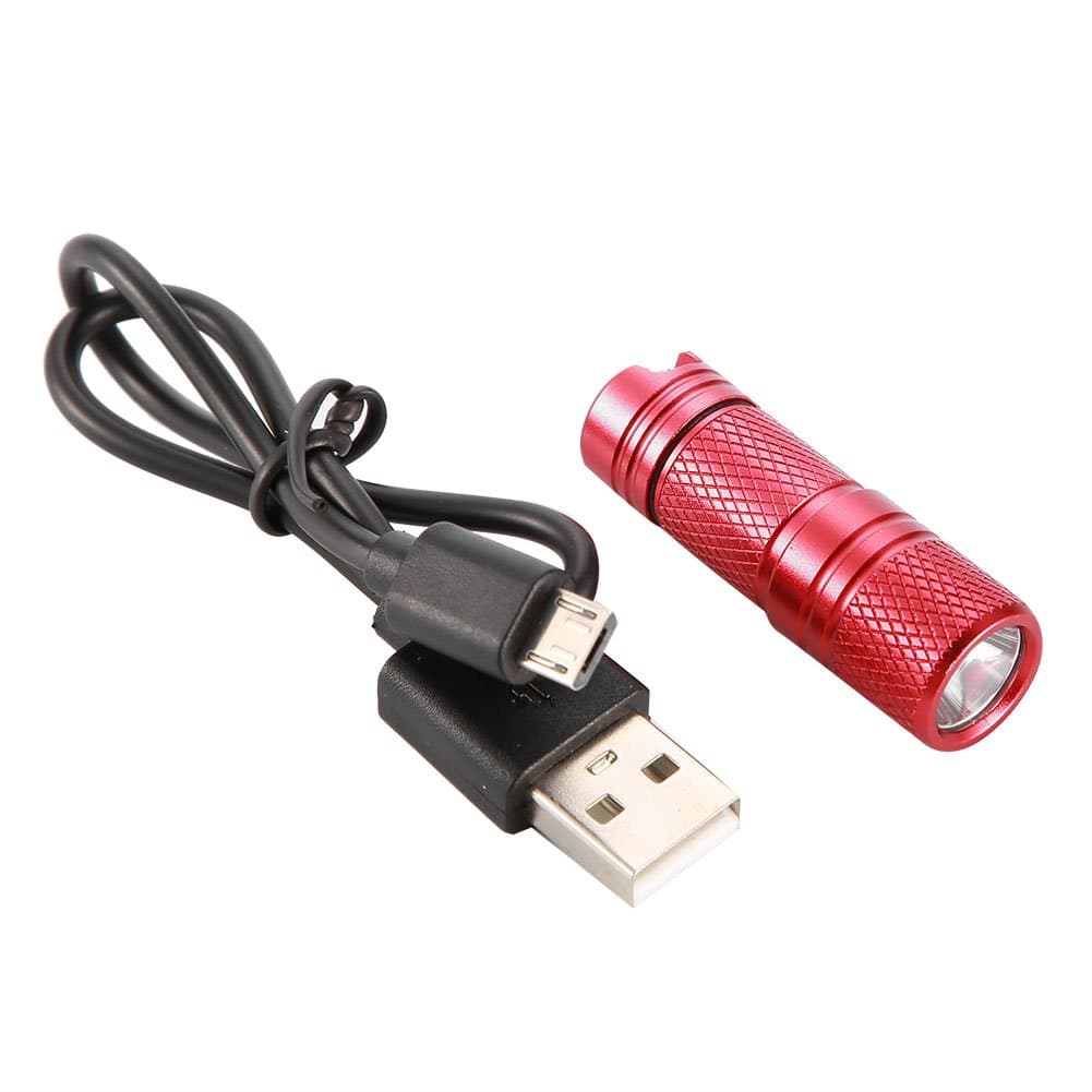 USB Rechargeable Keychain Flashlight Portable Camping Light Working Torch