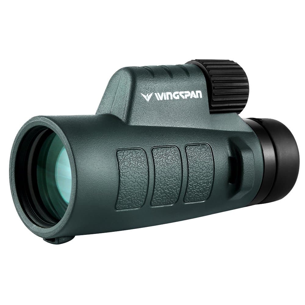 Wingspan Optics EagleEye 10X42 Compact Monocular with NEW PrismView Optics Provides Exceptionally Bright, Clear Views. One Hand Focus. Tripod Capable. Lightweight, Waterproof, Fogproof