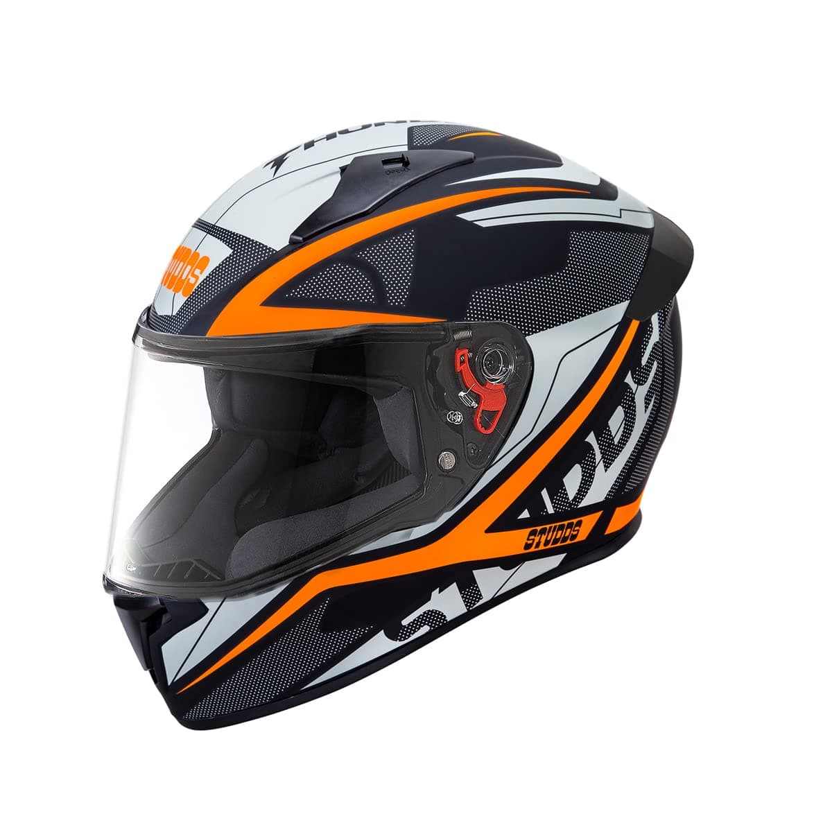 Studds Thunder Full Face Helmet D4 with Clear Visor (Matt Black N10, M)