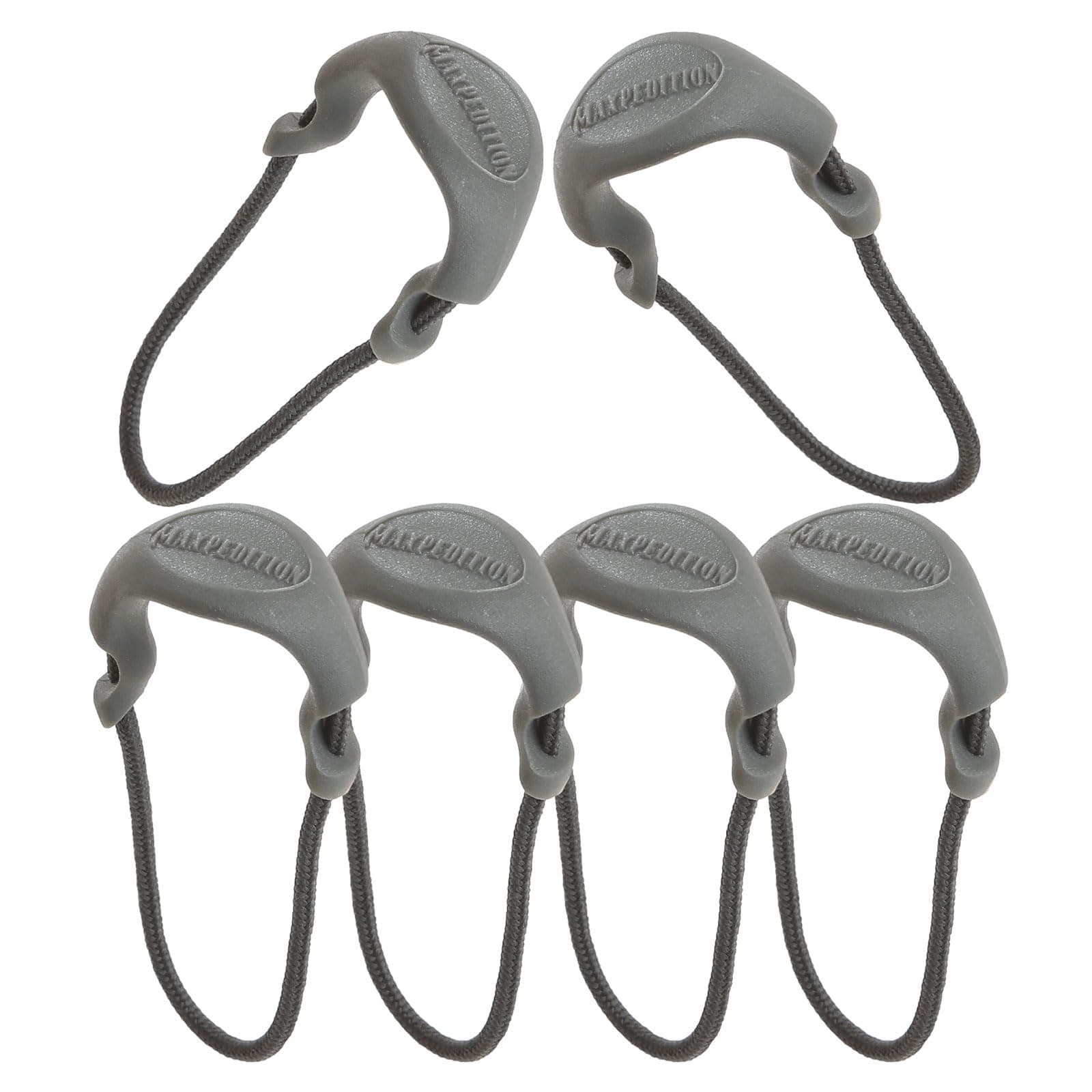 Positive Grip Zipper Pulls (Small, Gray) Pack of 6, Zipper Pull Replacement for Tactical Backpack, EDC Pouch, Bug Out Bag & Luggage, Sling Pull Tab, PZSGRY