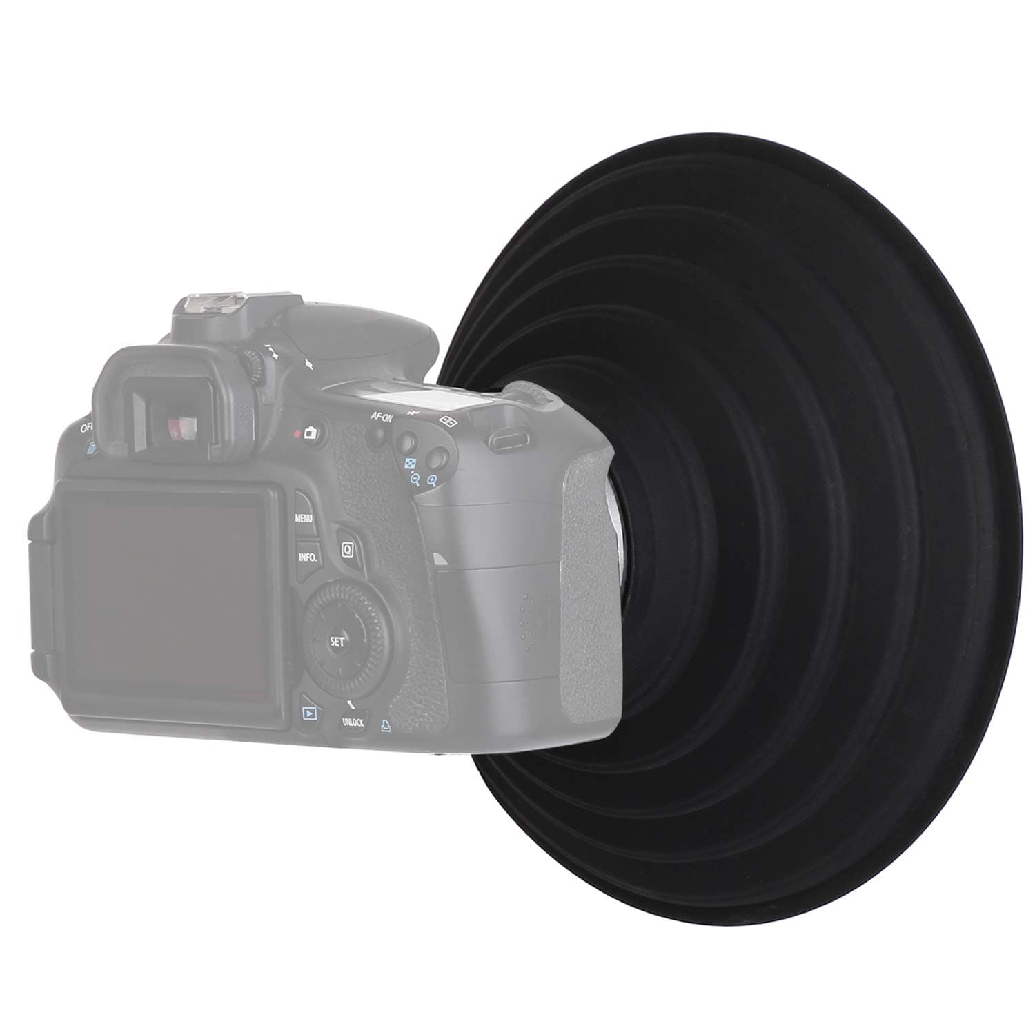 Camera Lens Hood, Collapsible Reversible Filter Thread Rubber Digital Lens Hood DSLR Lens Cap Shade