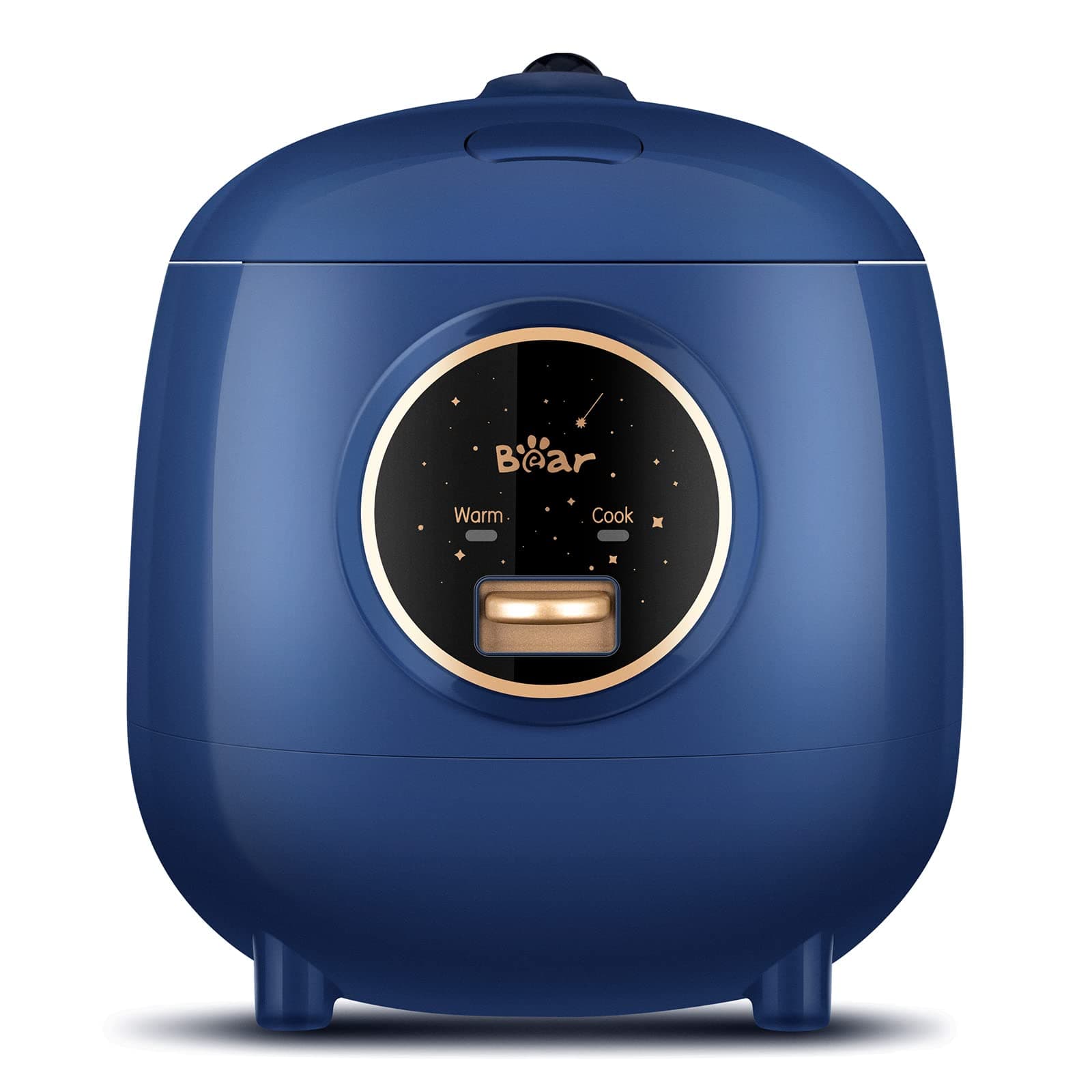 Bear Mini Rice Cooker 2 Cups Uncooked, 1.2L Portable Non-Stick Small Travel Rice Cooker, BPA Free, One Button to Cook and Keep Warm Function, Blue