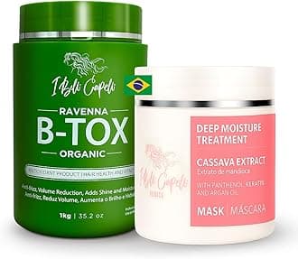 I Belli Capelli Organic Ravenna Hair B-tox Treatment Formaldehyde-Free Cirugia Capilar Para el Cabello Effect Anti-Frizz, Volume Reduction, Smoothing & Mask Argan Oil 500g