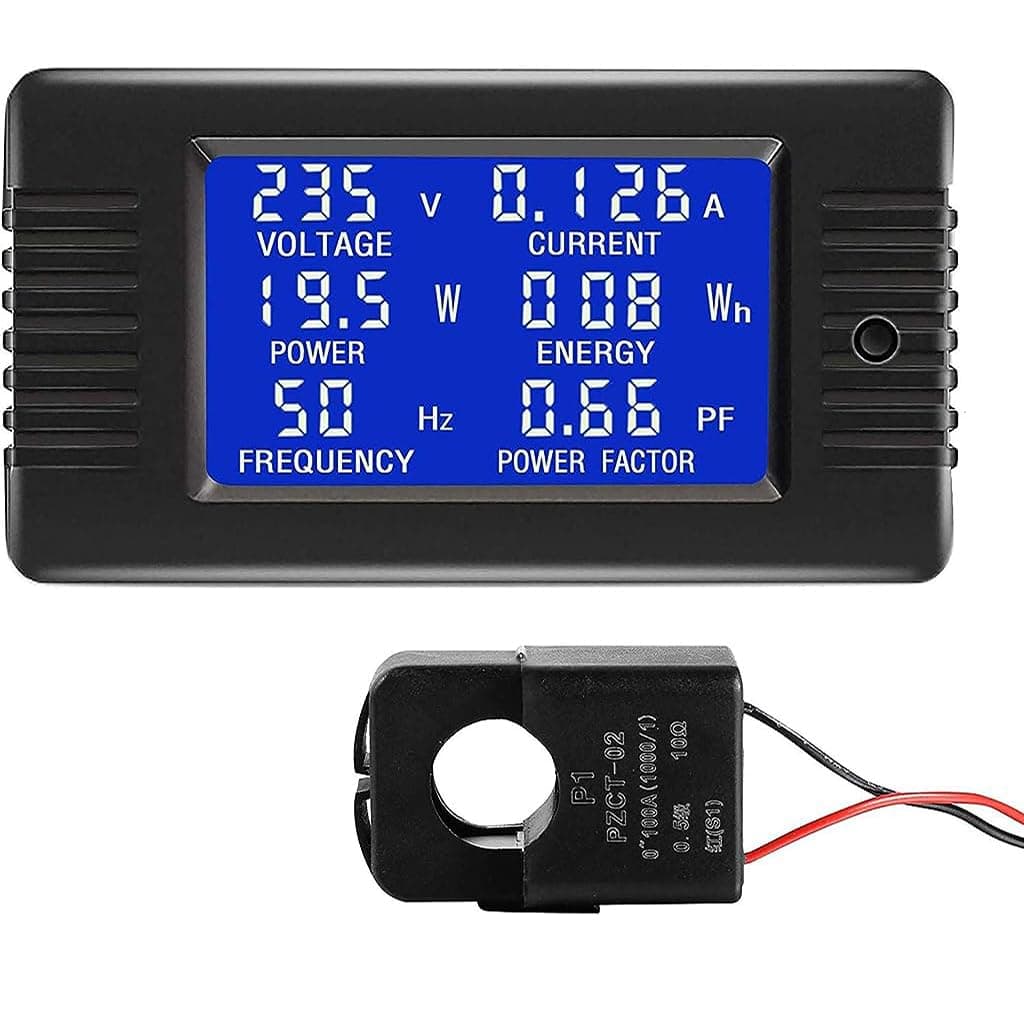 Sponsored Ad - 6 in 1 Digital Voltage Meter Energy Meter AC Current Voltmeter Ampere Meter Power Energy Panel Meter Ammeter Multimeter with Split Core Current Transformer CT AC 80-260V 100A Power Monitor