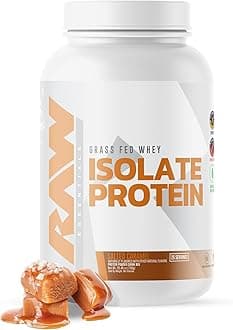 Whey Isolate Protein Powder, Salted Caramel - 100% Grass-Fed Sports Nutrition Whey Protein Powder for Muscle Growth & Recovery - Low-Fat, Low Carb, Naturally Flavored & Sweetened - 25 Servings