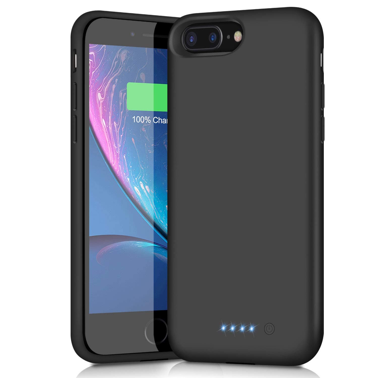 Battery Case for iPhone 6s Plus/6 Plus/7 Plus/8 Plus,8500mAh Portable Charging Case External Battery Pack for iPhone 6s Plus/6 Plus/7 Plus/8 Plus Rechargeable Charger Case (5.5 inch) Black
