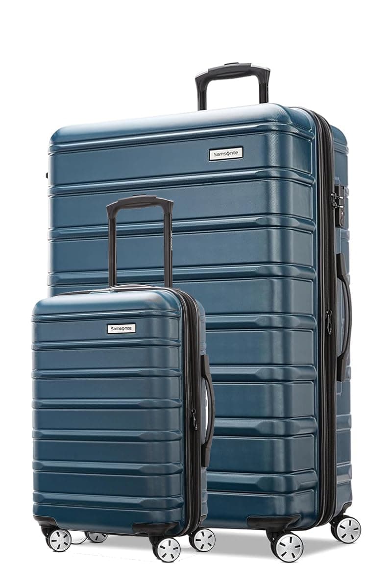 Samsonite Omni 2 Hardside 2 Piece Set - Includes Global Carry-On & Large Checked Suitcases - 360° Dual Spinner Wheels - Integrated TSA Lock & Expansion - Amazon Exclusive - Nova Teal