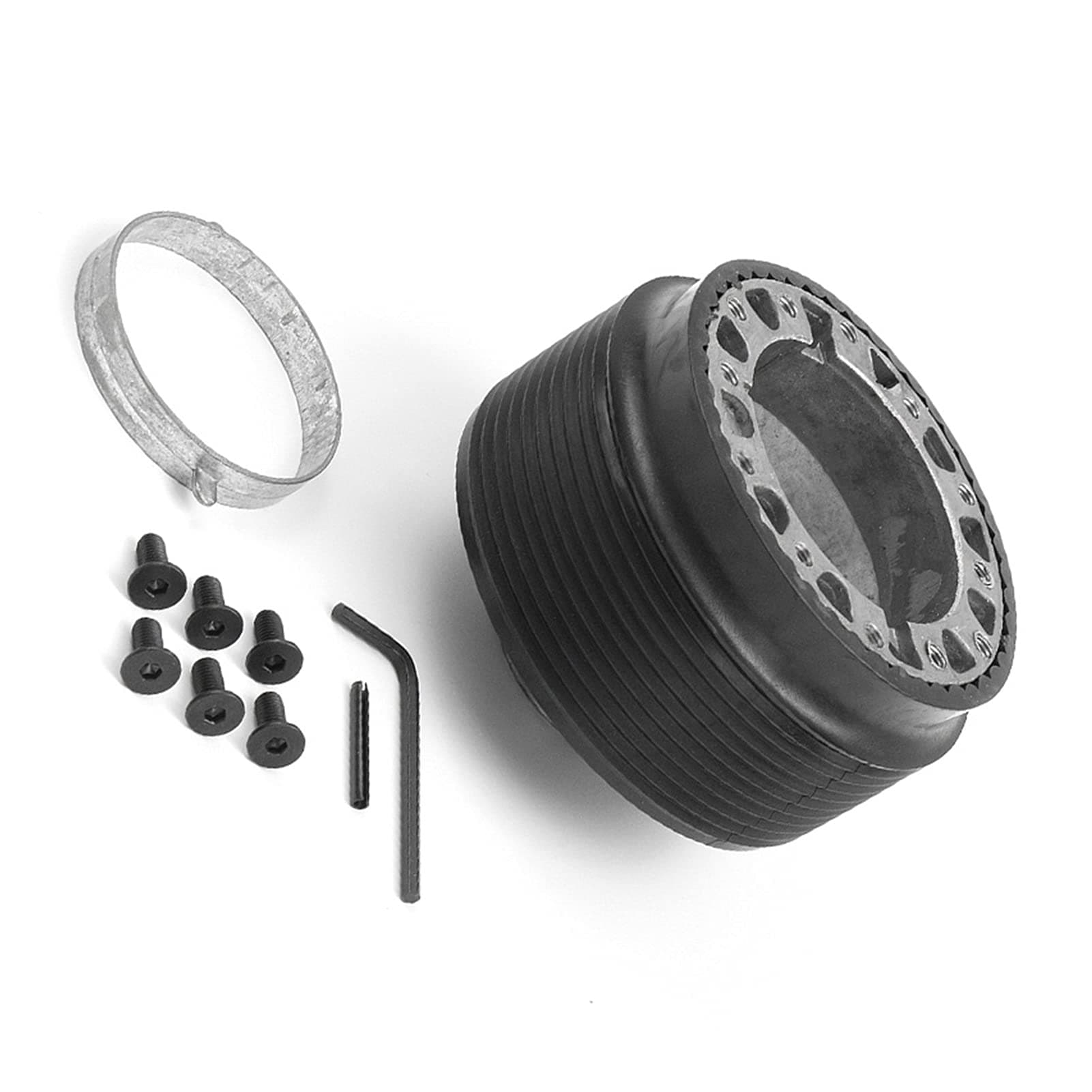 GUOXING GXING Store 1set Universal Car Auto Quick Release Steering Wheel Snap Off Hub Adapter Boss Kit Aluminum Fit for Land Rover Defender 36 Splines (Color : Black)