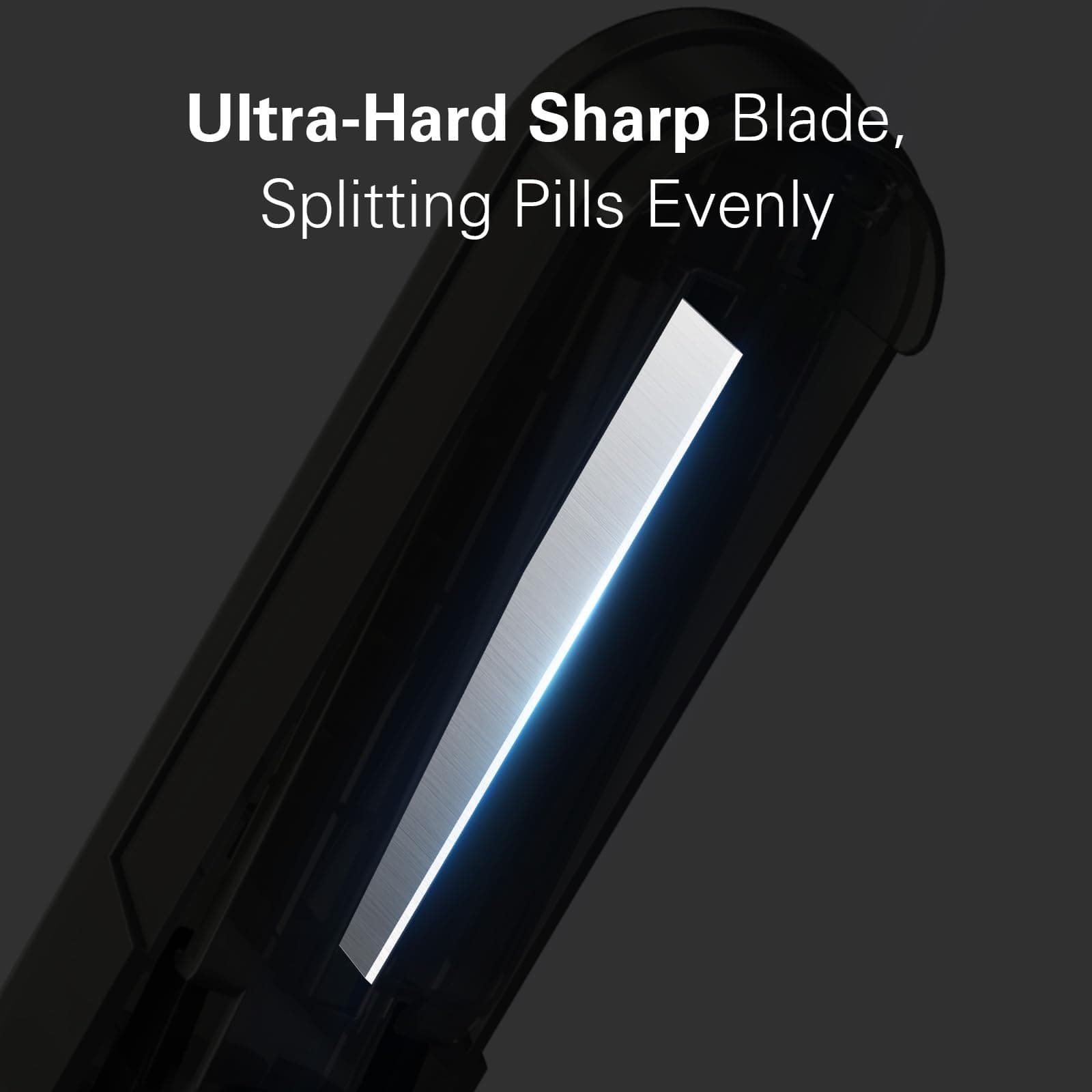 ONE PIX Pill Cutter Splitter for Small and Tiny Pills, Professional Adjustable Pill Cutter with Hidden Stainless Steel Blade, Safely Cuts Multiple Pills at Once, Grey