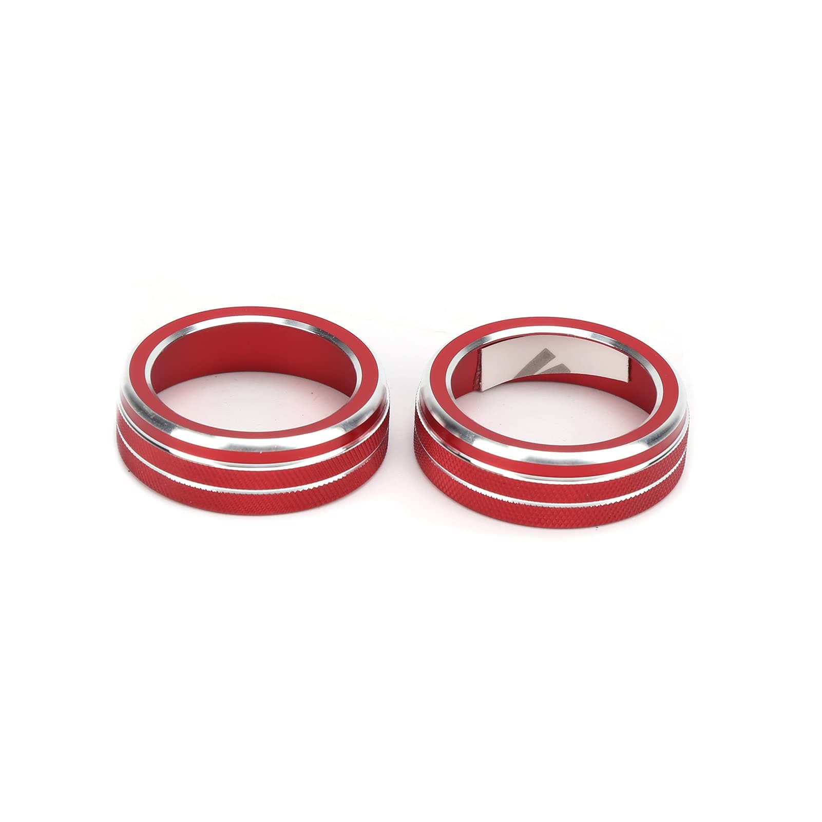 Akozon 2pcs Red Air Conditioning Ring Knob Covers for 10th Gen All Models 2016-2019