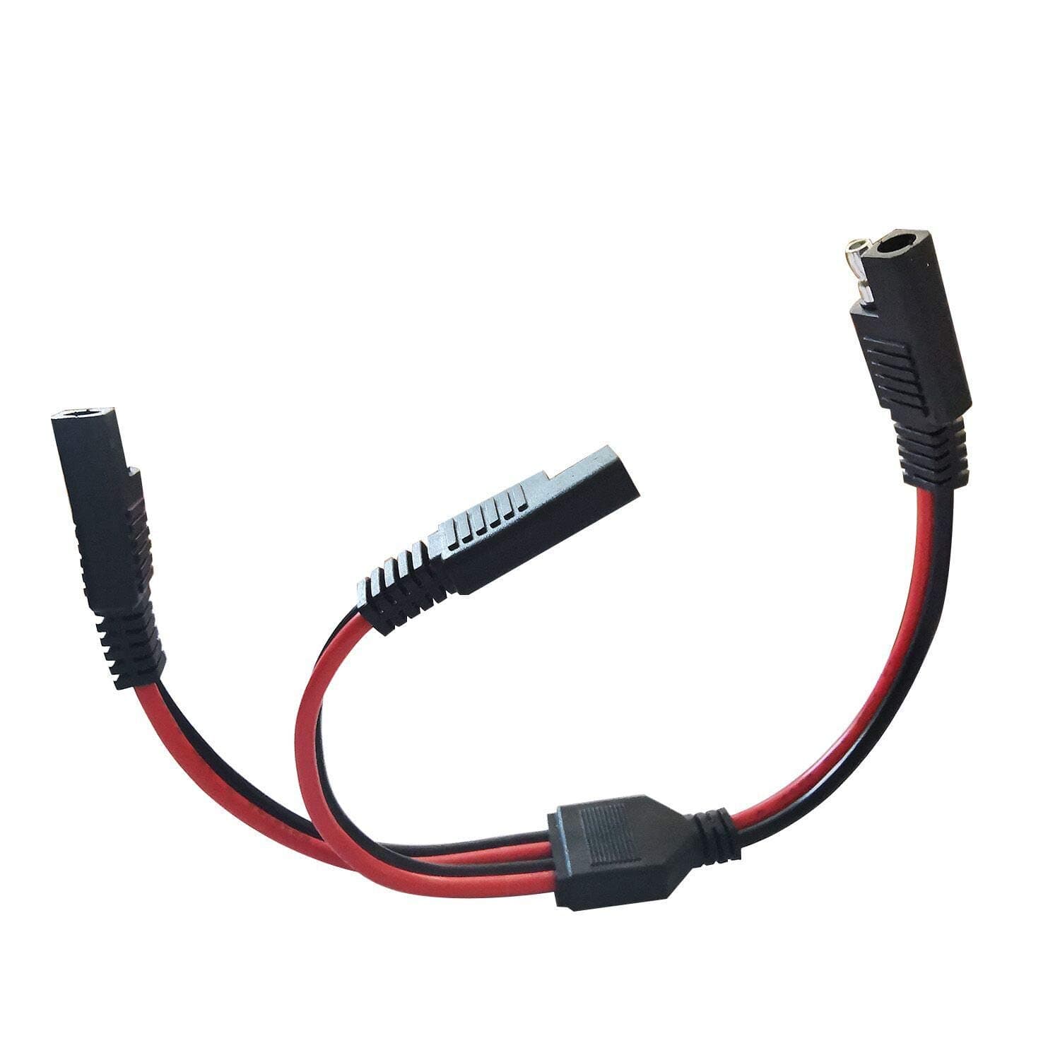 LINGYUSAE Y Splitter 1 to 2 SAE Extension Cable,SAE 2 Pin Quick Connect Disconnect Plug 14AWG DC Power Automotive Connector Cable-11.8inch/30cm