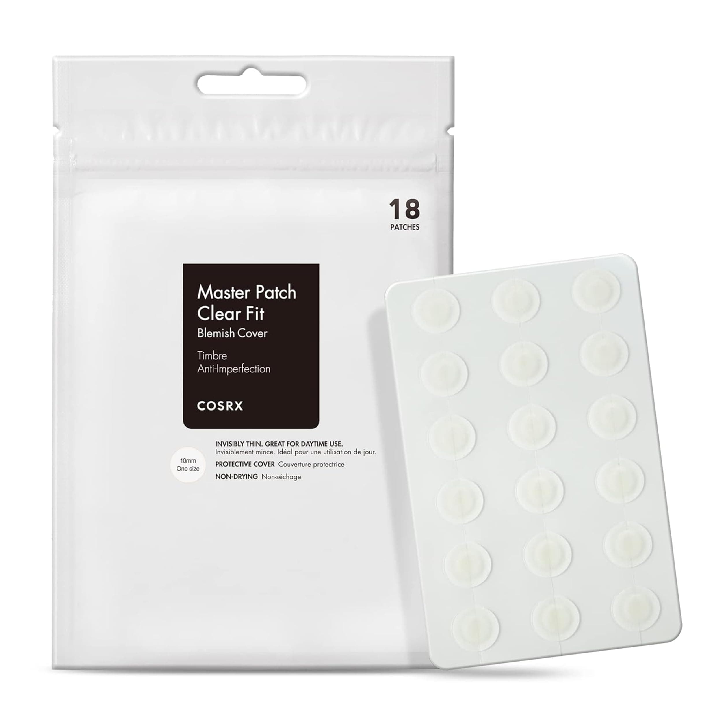 Master Pimple Patch Clear Fit 18 Patches in1 Size | Hydrocolloid Pimple Patches for Blemish, Zit, Spot, Pimple Treatment | Fast Healing Ane Patch