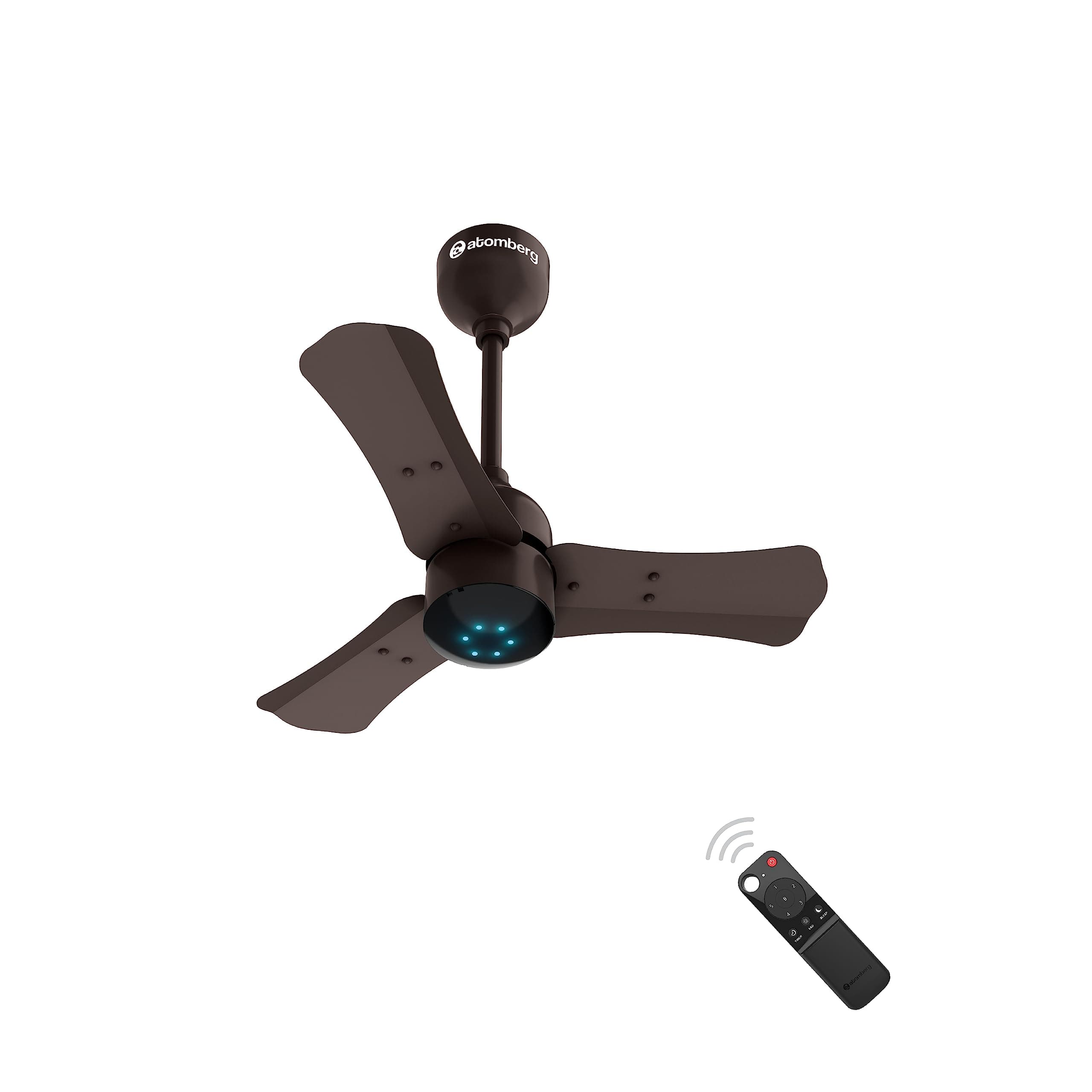 Renesa+ 600mm BLDC Ceiling Fan with Remote Control | BEE 5 star Rated Energy Efficient Ceiling Fan | High Air Delivery with LED Indicators | 3 Year Warranty (Earth Brown)