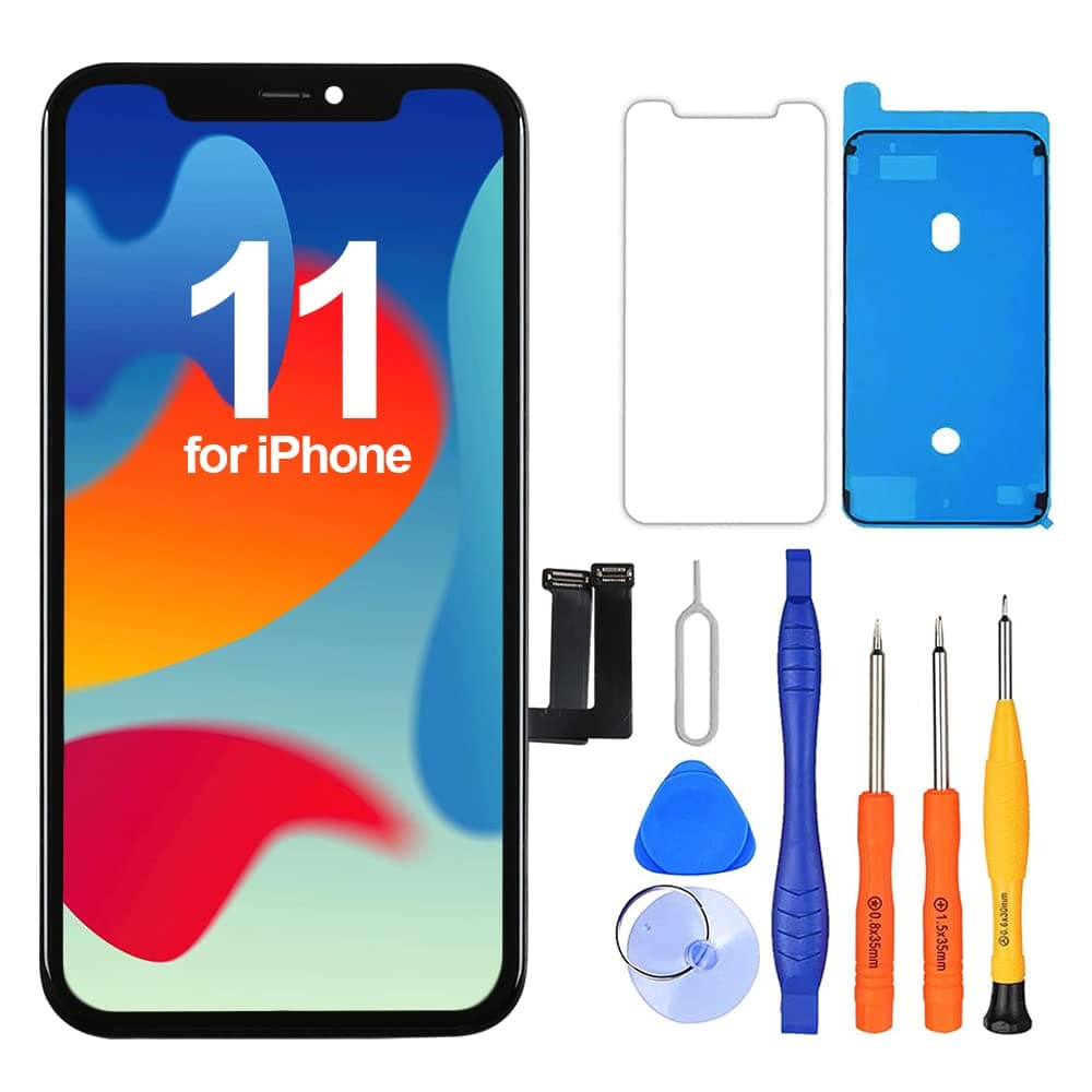 Ayake Screen Replacement for iPhone 11, 6.1-inch LCD Display Full HD and Touch Digitizer Assembly True Tone Programmable Face ID Remains with Tool Kits, for Model A2111, A2223, A2221