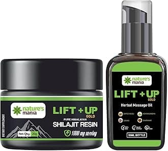 Nature'S Maniaa Pure Natural Lift Up Massage Oil-50Ml & Himalayan Shilajit/Shilajeet Resin,20G| Performance Booster For Endurance,Body General Wellness And Stamina