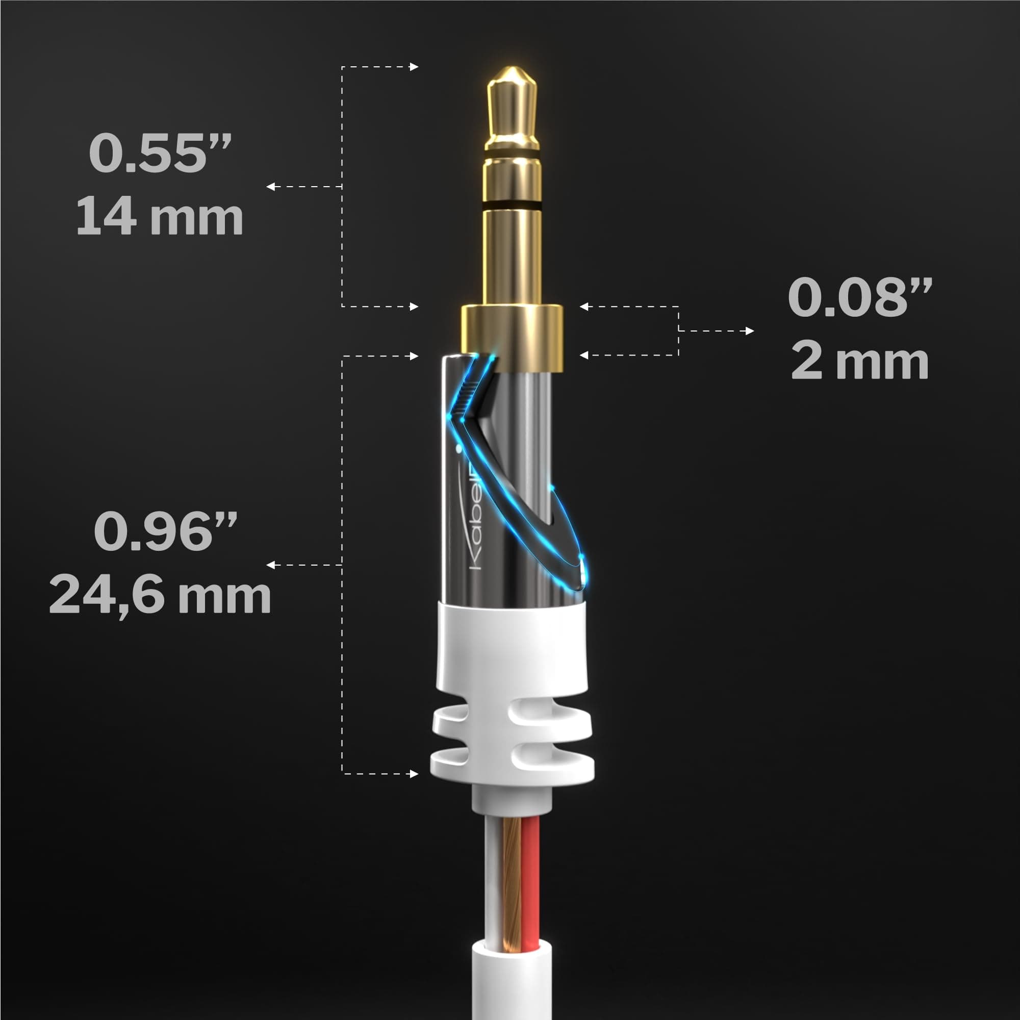 KabelDirekt – Jack Cable, 3.5mm Aux/Audio Cable – 0.5m – Available in 0.3m to 10m – Suitable for Headphones – Mobile Phone – PC & Laptop Audio – Car – HiFi – Stereo, white