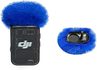 Microphone Windscreen Compatible with DJI MIC 2 (Not for DJI MIC 1) / OSMO POCKET Microphone Furry Wind Muff (2 Packs-Blue)