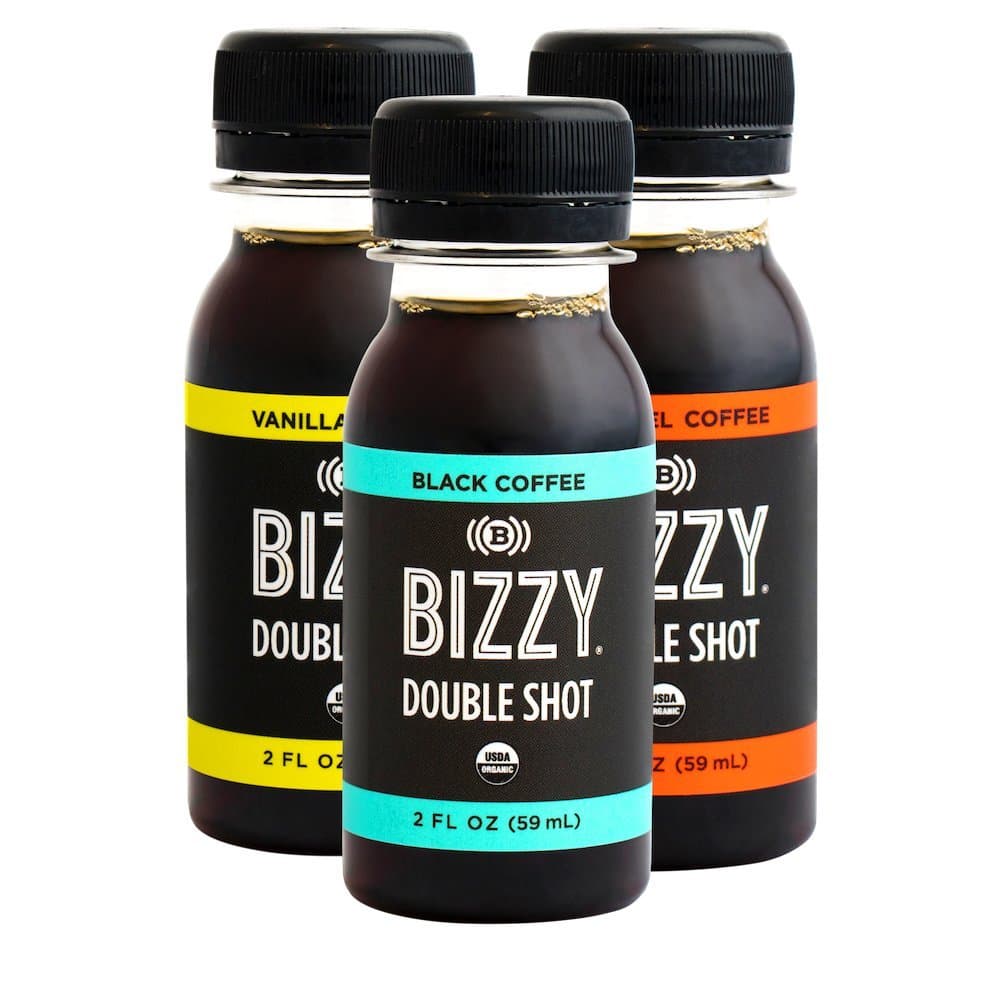 Bizzy Organic Cold Brew Coffee Concentrate - Single Serve 2oz Double Shot - Variety Pack - 6 Pack