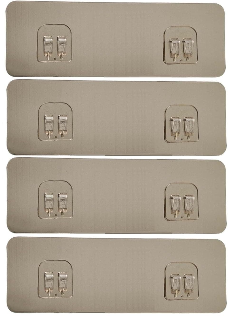 Strong Self Adhesive Magic Sticker-Kitchen Hanging Racks Magic Sticker,Tissue & Towel Rack Hanging Adhesive Sticker - Only Sticker (Double Hook (20 X 7.5 Cm,4.00) - Stainless Steel, Multicolor