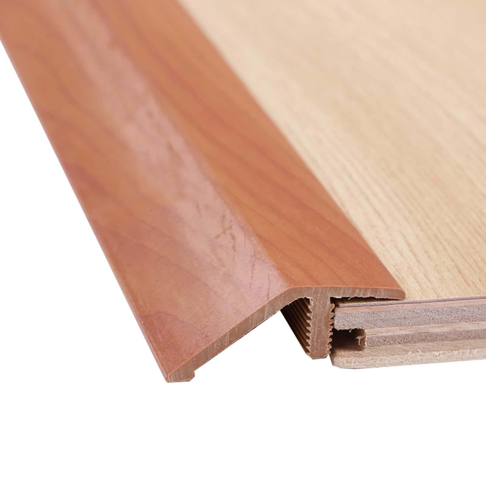 Threshold Transition Strips PVC Wood Grain Floor Transition Strips for Uneven Floors Wood to Tile, Tile to Laminate Edge Trim, Indoor Threshold Transition Bars, Door Edge Cover (Color : Style1)