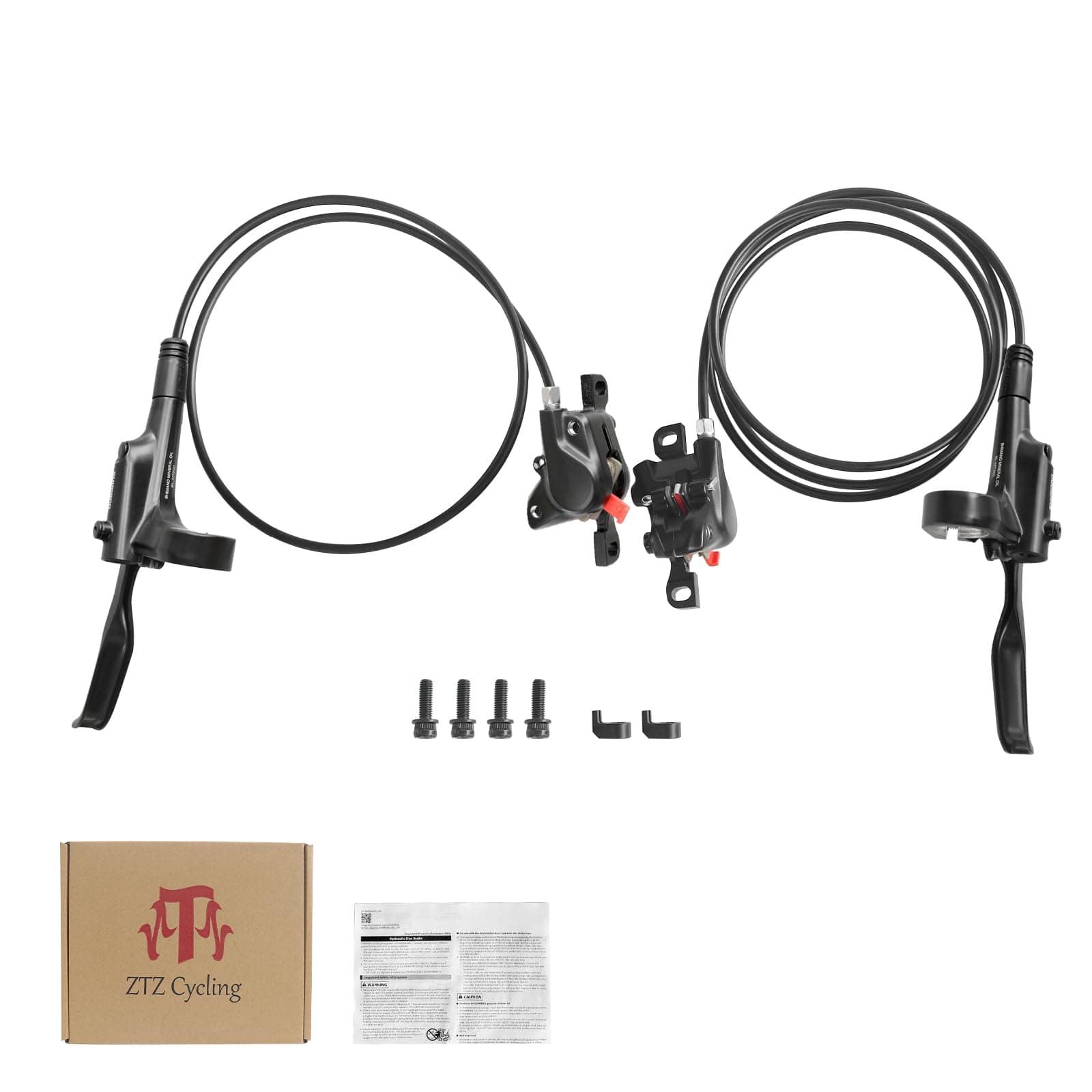 Zmgdrm Shiman0 MT200 MTB Hydraulic Disc Brakes Set Left Front 800mm Right Rea...