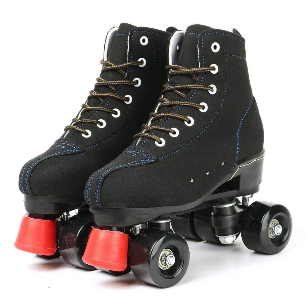 XUDREZ Roller Skates PU Leather Roller Skates Four-Wheel Roller Skates Perfect Indoor Outdoor Adult Roller Skates with Bag