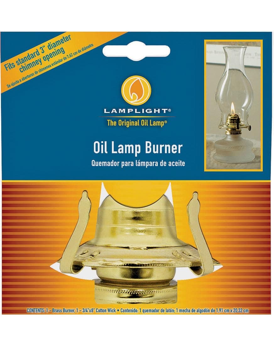 Lamplight 31507 Brass Oil Lamp Burner, Large