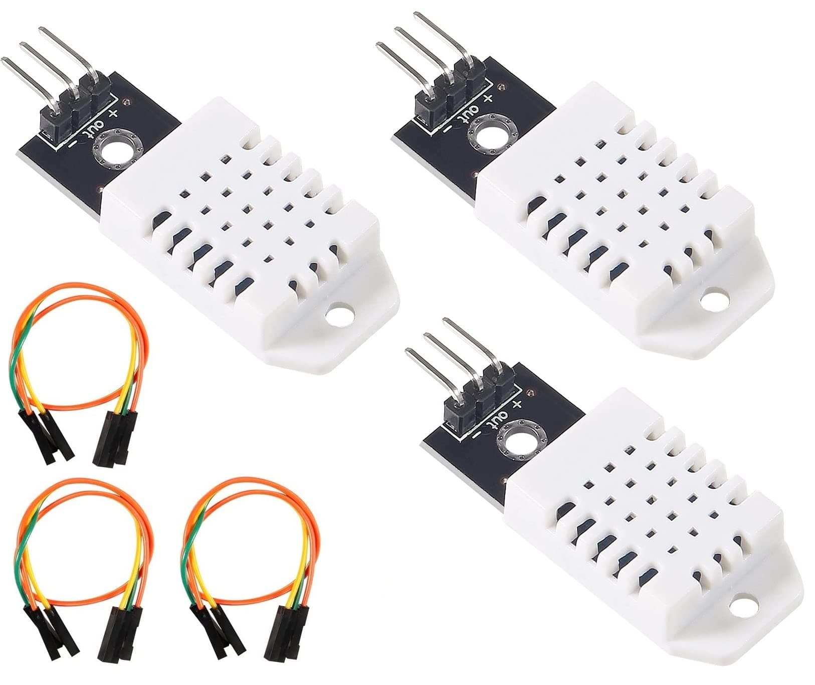 WWZMDiB 3Pcs DHT22/AM2302 Digital Temperature and Humidity Sensor Module Temperature Measure-40-80℃(±0.5℃) Humidity Measure 0%-100% RH(±2%) for Arduino DIY