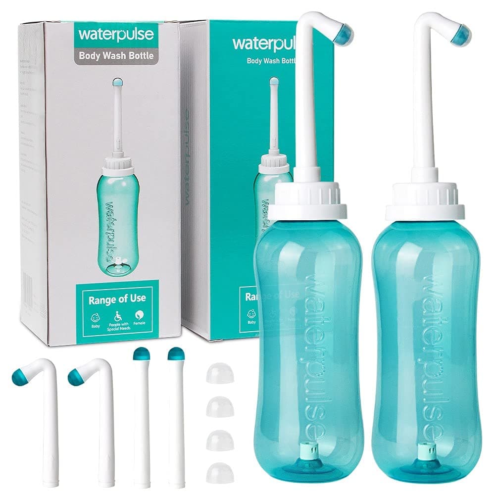 GOANDO 2 Pack Peri Bottle for Postpartum Care Squirt Bottle 500ml Portable Travel Bidet with 4 Nozzles for Different Needs Peri Wash Bottle for Baby Female and Bedridden Patient