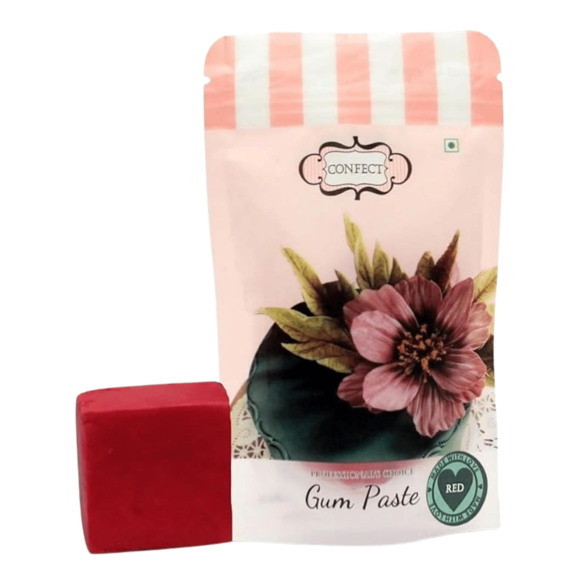 Red Gum Paste for Cake Decorating | Christmas Gum Paste For Cake Decorating | For Create Elegant Roses, Ruffles & Leafs Flowers | Vegan, Gluten-Free, Nut-Free, Palm Oil-Free- 250 Gms