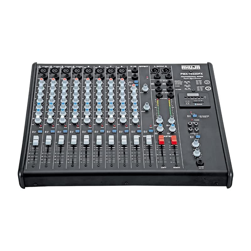 AHUJA - 48V Phantom Supply on 4 Channels With Built-in MP3 Player AC Operation with Digital Effects (PMX-1032DFX, Black)