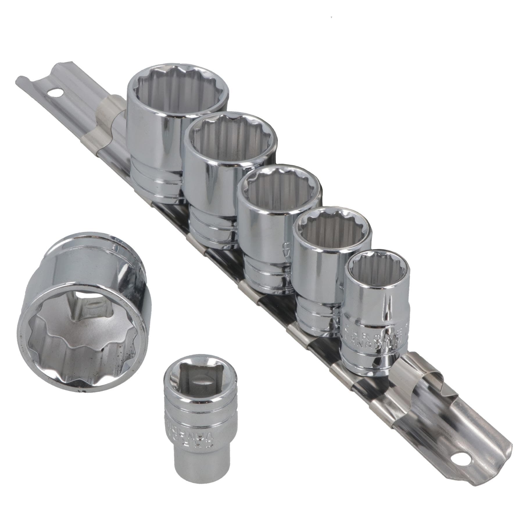 Whitworth/BSF/BSW 3/8" drive shallow sockets 7pc set 1/8"-1/2" bi hex LSR29