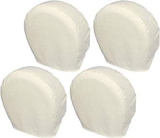 Explore Land Tire Covers 4 Pack - Tough Wheel Protector for Truck, SUV, Trailer, Camper, RV Universal Fits Tire Diameters 32-34.75 inches, White